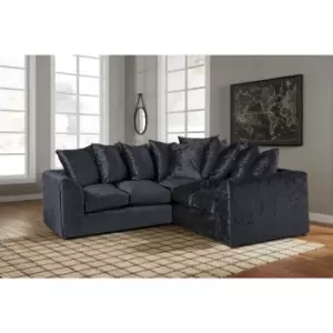 Image of Florexa Modern Crush Velvet Corner Sofa Black