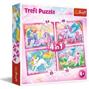 image of 4 In 1 The Magical World Of Unicorns Jigsaw Puzzle