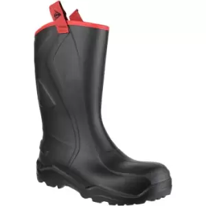 image of Mens Purofort+ Rugged Full Safety Wellington Boots (43 eur) (Black) - Black - Dunlop