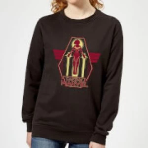 Image of Captain Marvel Flying Warrior Womens Sweatshirt - Black