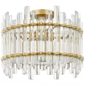Image of Zumaline Alexandria Ceiling Light, Gold, Glass, 6x G9