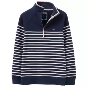Image of Crew Clothing Womens Half Zip Sweater Navy/White 10