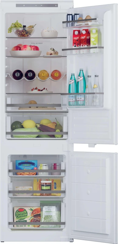 Image of Hoover H-FRIDGE 300 HOBBMT18EK 177cm 70/30 Integrated No Frost Fridge Freezer with Sliding Door Hinge - White - E Rated