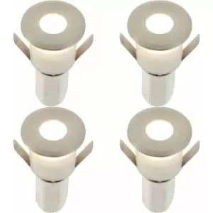 Image of 4 pack Recessed Decking IP67 Guide Light - 1.2W Cool White LED - Satin Nickel