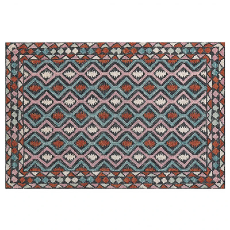 Image of Beliani Rug Haymana Multicolour 140 X 200 Cm Wool