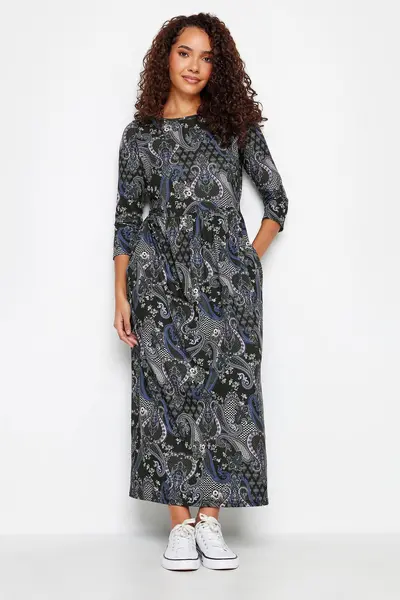 M&Co Paisley Midi Dress Black