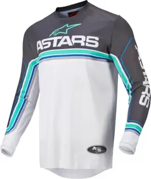 Image of Alpinestars Fluid Speed Motocross Jersey, black-grey, Size L, black-grey, Size L