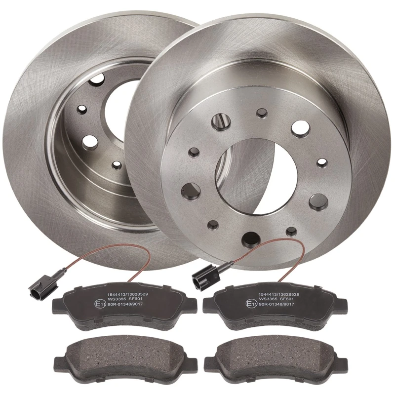 Image of RIDEX 3405B1818 Brake disc and pads set Rear Axle, Brake Disc Type: Solid, with integrated wear sensor Brake Set,disc brakes (3405)