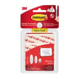 image of 3M Command Small, Medium & Large White Replacement Adhesive Strip (Holds)4.4Kg, Pack Of 16