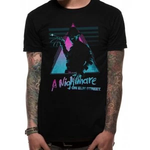 Image of Nightmare On Elm Street - Unisex Large Retro T-Shirt (Black)