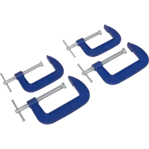 Image of Sealey 4 Piece 75mm & 100mm G Clamp Set