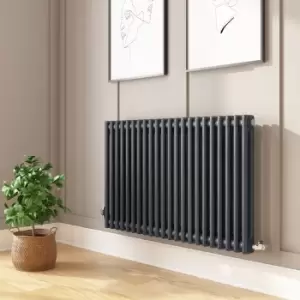 image of Anthracite Horizontal 2 Column Radiator 600 x 1008mm - Nambi