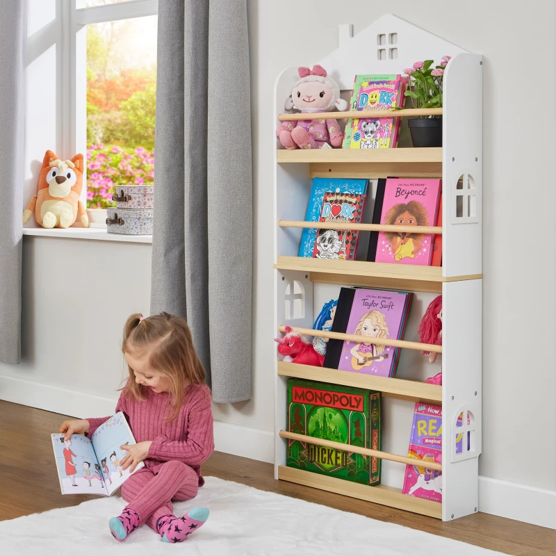 Image of Liberty House Toys Wall Mounted House Bookcase in White White Unisex