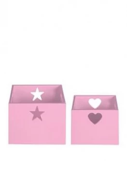 image of Premier Housewares Set Of 2 Heart/Star Storage Boxes