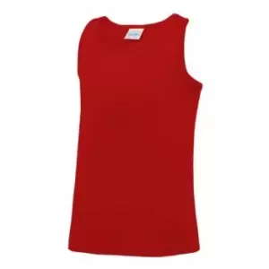 Image of AWDis Childrens/Kids Just Cool Sleeveless Vest Top (3-4 Years) (Fire Red)