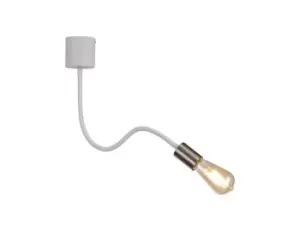 Image of Flexible Semi Flush Ceiling 1 Light E27 Satin White, Satin Nickel