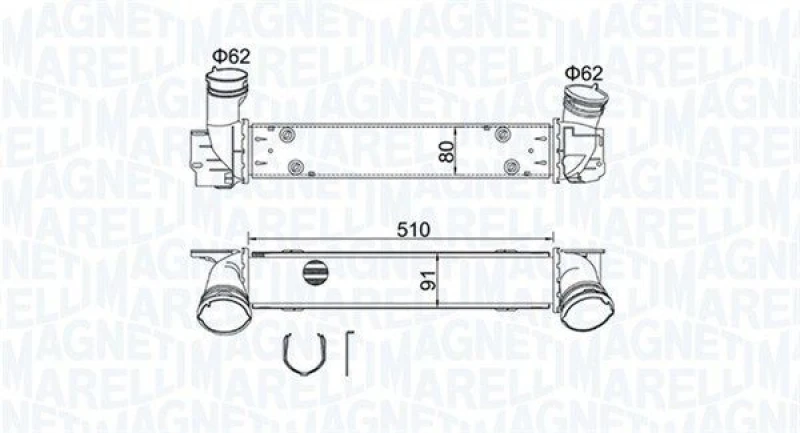 Image of MAGNETI MARELLI Intercooler MAGNETI MARELLI 351319204880