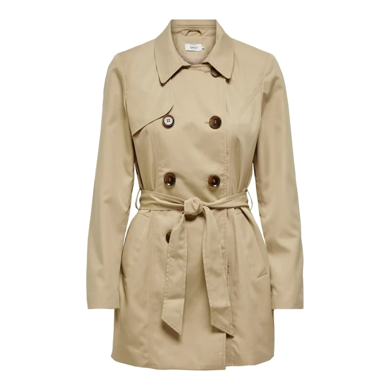 Image of Only Buttoned Trench Coat with Tie-Waist beige Women XS;S;M;L