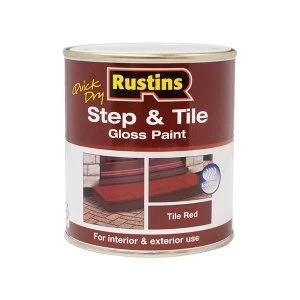 Image of Rustins Quick Dry Step & Tile Paint Gloss Black 1 litre