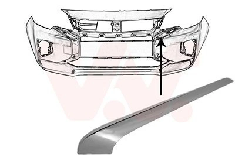 Image of VAN WEZEL Bumper moulding VAN WEZEL 3266581