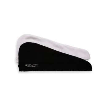 Image of Revolution Haircare Microfibre Hair Wrap Black & White
