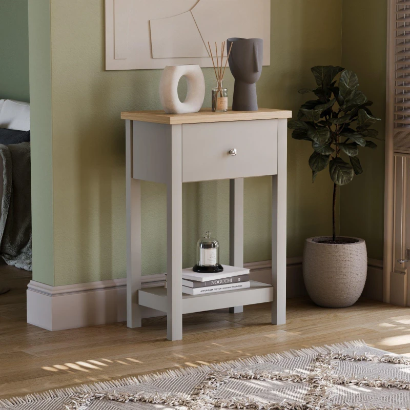 Image of Lassic Vida Designs Arlington 1 Drawer Console Table Grey unisex 1 Drawer