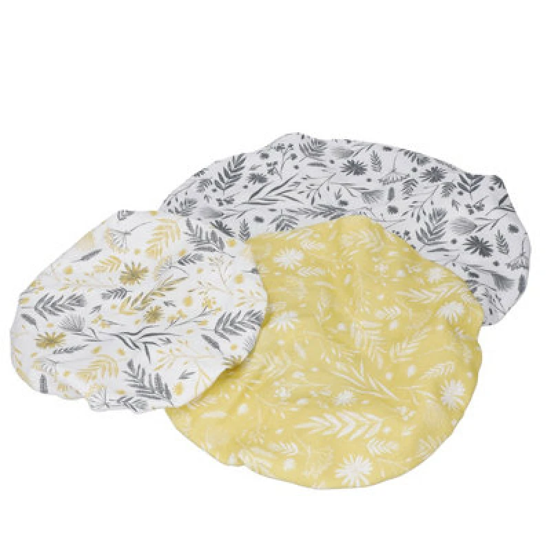 Image of Natural Elements Set of 3 Organic Cotton Stretchy Lids for Bowls White unisex