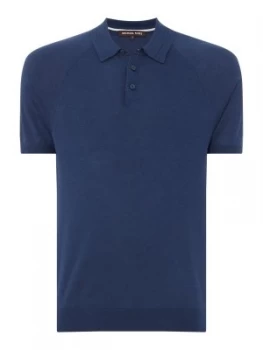 Mens Michael Kors Marino Knitted Polo Blue