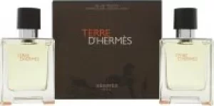 Image of Hermes Terre D Hermes Gift Set 2 x 50ml Eau de Toilette