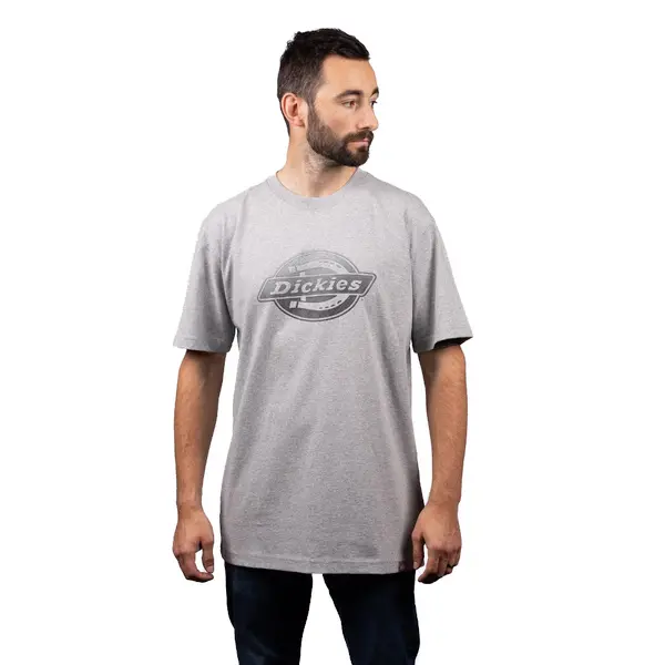 Image of Dickies Mens Dickies Short SleeveS Logo Graphic T Shirt L - Chest 42-44' heather grey DIC054-GREY-L