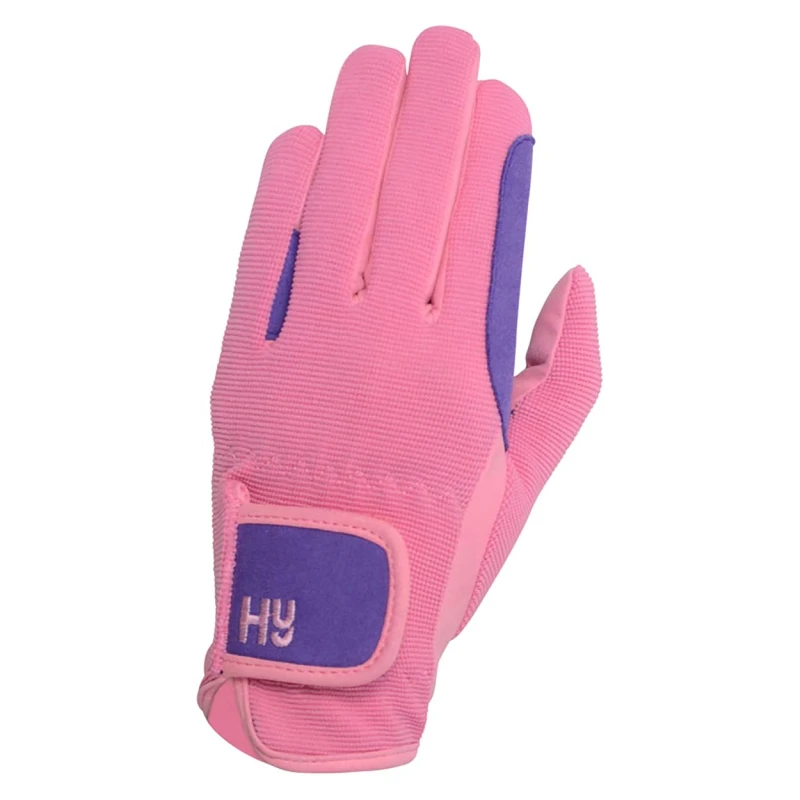 Image of Hy5 Two Tone Riding Gloves in Purple Size: XL Purple Unisex XL