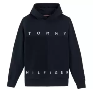 image of Mono Logo Print Hoodie in Cotton