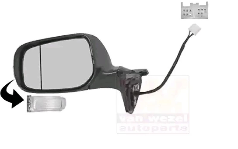 Image of VAN WEZEL 5406817 Wing mirror * HAGUS * Left, Heatable, primed Outside Mirror (50)
