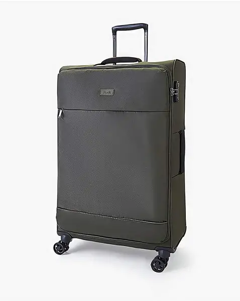 Image of Rock Luggage Paris VPK6H Large Soft Shell Olive Green Suitcase