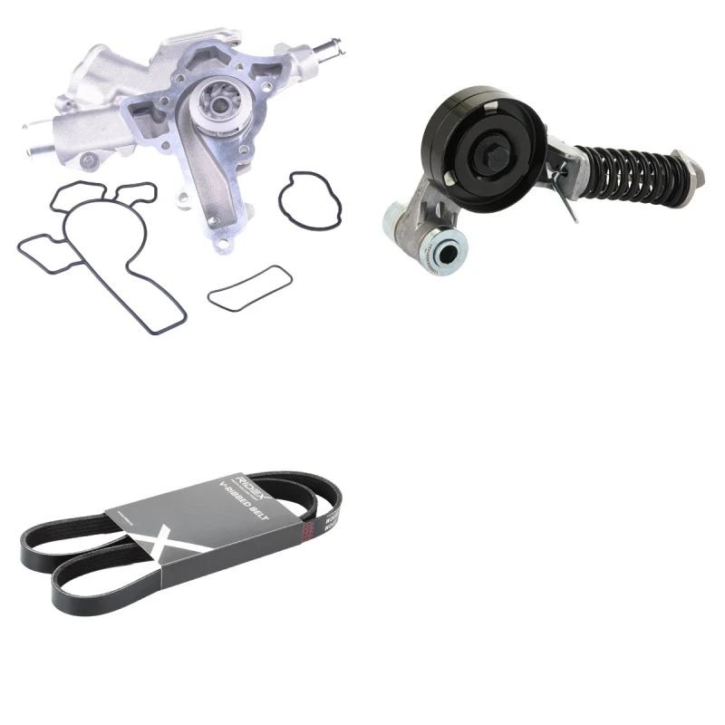 Image of RIDEX 4172P0124 Water Pump + V-Ribbed Belt Kit with gasket/seal Water Pump + V-Ribbed Belt Kit (4172)
