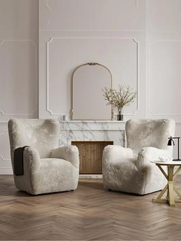 Image of SO'HOME Thor Faux Fur Armchair Mineral Gray ONE SIZE