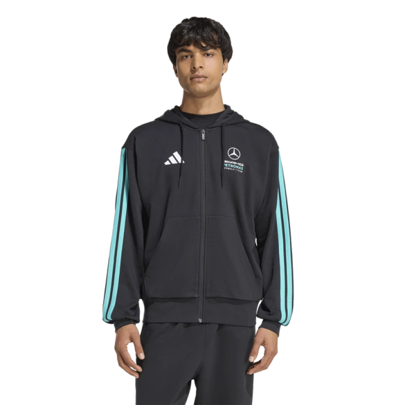 Image of Adidas mercedes|DNA Men Hoodies - Black - Size XS - Cotton Jersey