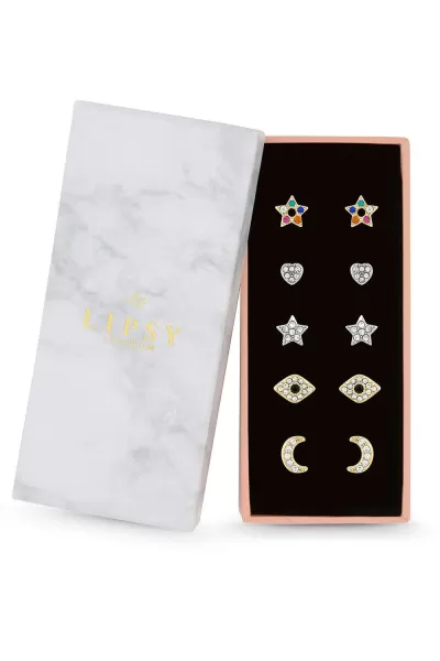 image of Lipsy Multi Meaningful Stud Earrings