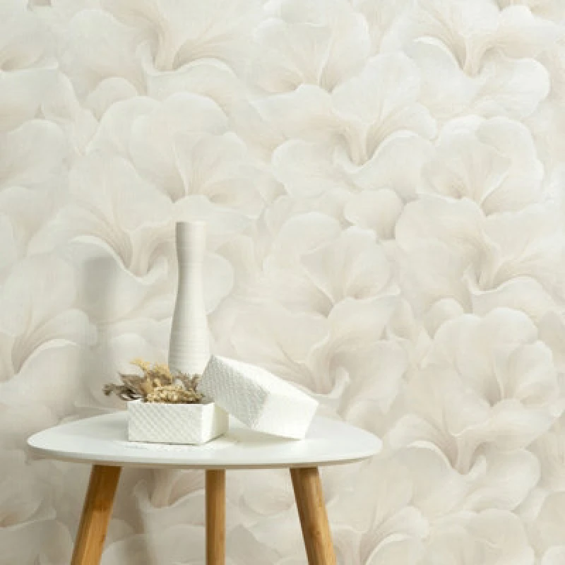 Image of Erismann Erismann Floral Glow Beige Vinyl Wallpaper beige