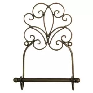 Image of Black Scroll Wall Mounted Toilet Roll Holder