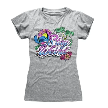 Lilo & Stitch - Stay Weird Womens Large T-Shirt - Grey