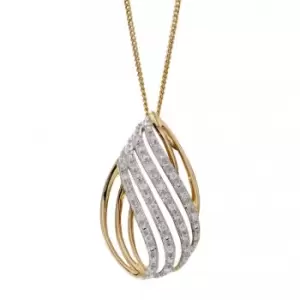 image of Teardop Shaped Diamonds Yellow Gold Pendant GP2273