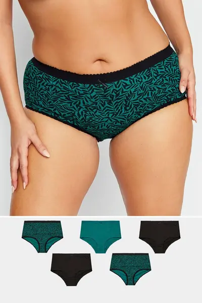 Image of Yours 5 Pack Printed Briefs Green