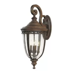 Image of Outdoor IP44 4Wall Light British Bronze LED E14 60W