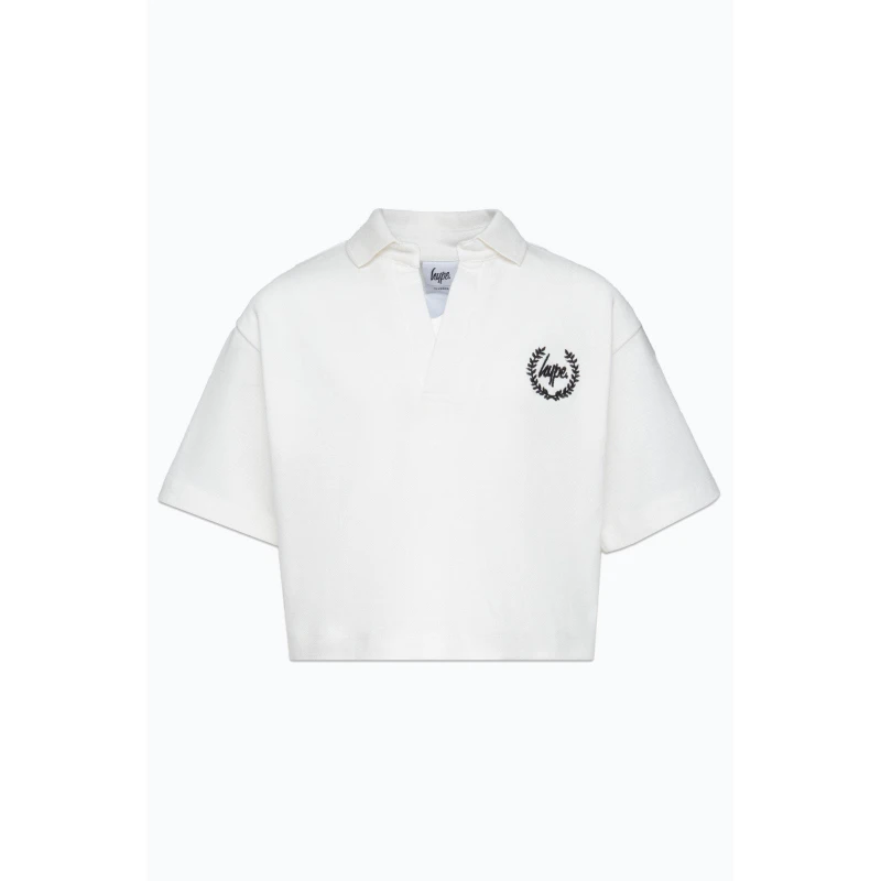 Image of Hype Scrpt Polo Shir - White White S