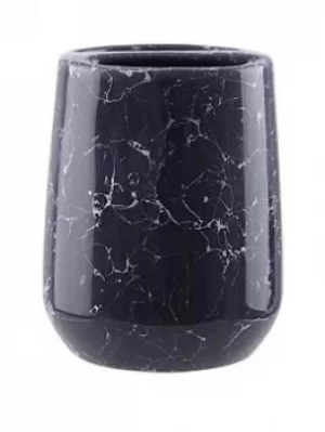 image of Premier Housewares Black Marble Toothbrush Holder