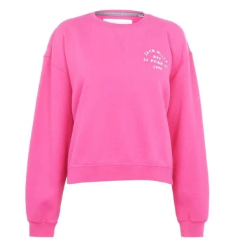 image of Jack Wills Wills Mellor Crew Sweatshirt - Cerise