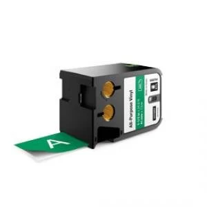 Image of Dymo 1868784 White On Green Label Tape 41mm x 7m