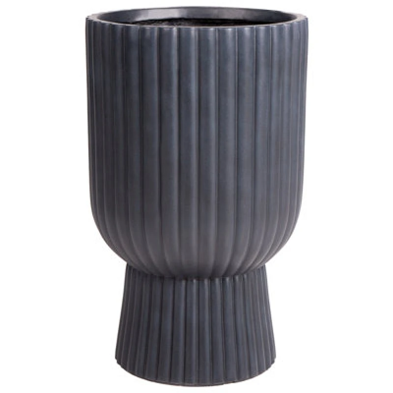 Image of Beliani Plant Pot Taxodium 34cm Graphite Grey