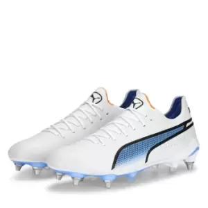 image of Puma King .1 Soft Ground Football Boots - White